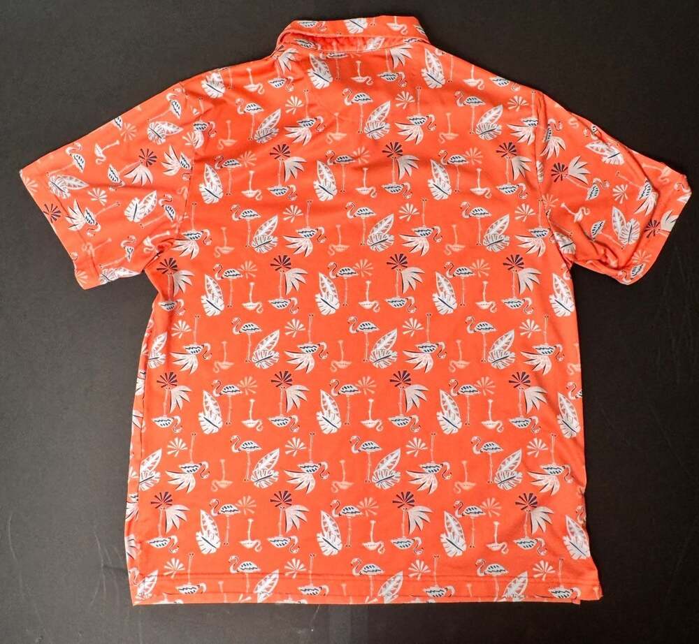 Jack Nicklaus Eco Choice Orange Flamingo Performance Golf Polo - Picture 3 of 3
